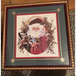 Peggy Reimel Abrams Santa Claus Christmas Framed Art Print 13x13